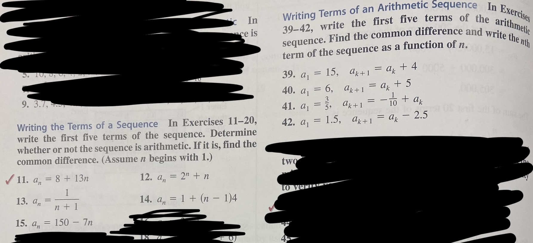 8, 14, 20, . . ., n = 25In Writing Terms of