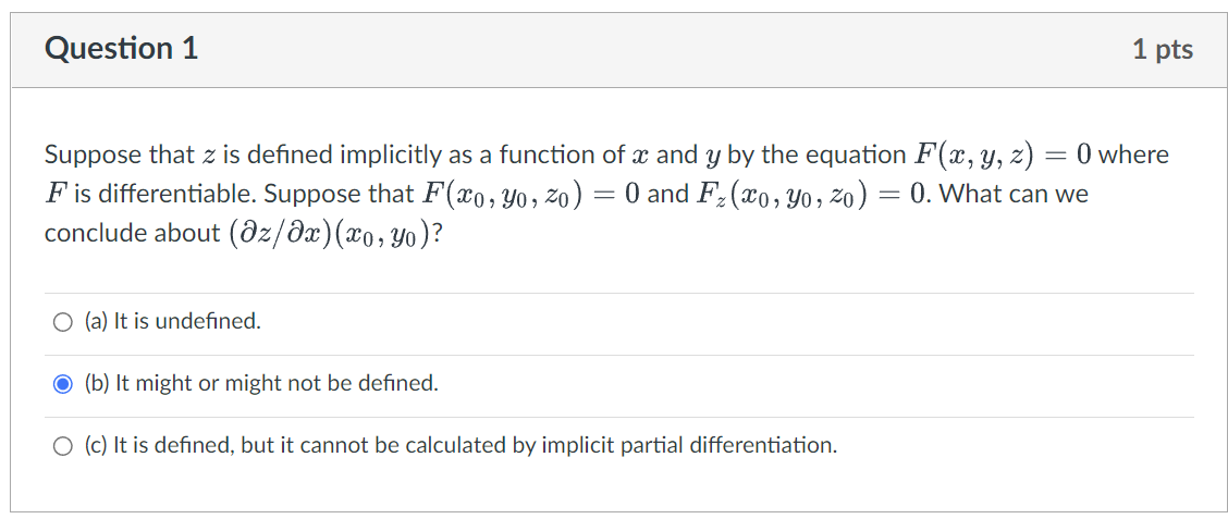 a function of a and y by the equation F(x, y, z)