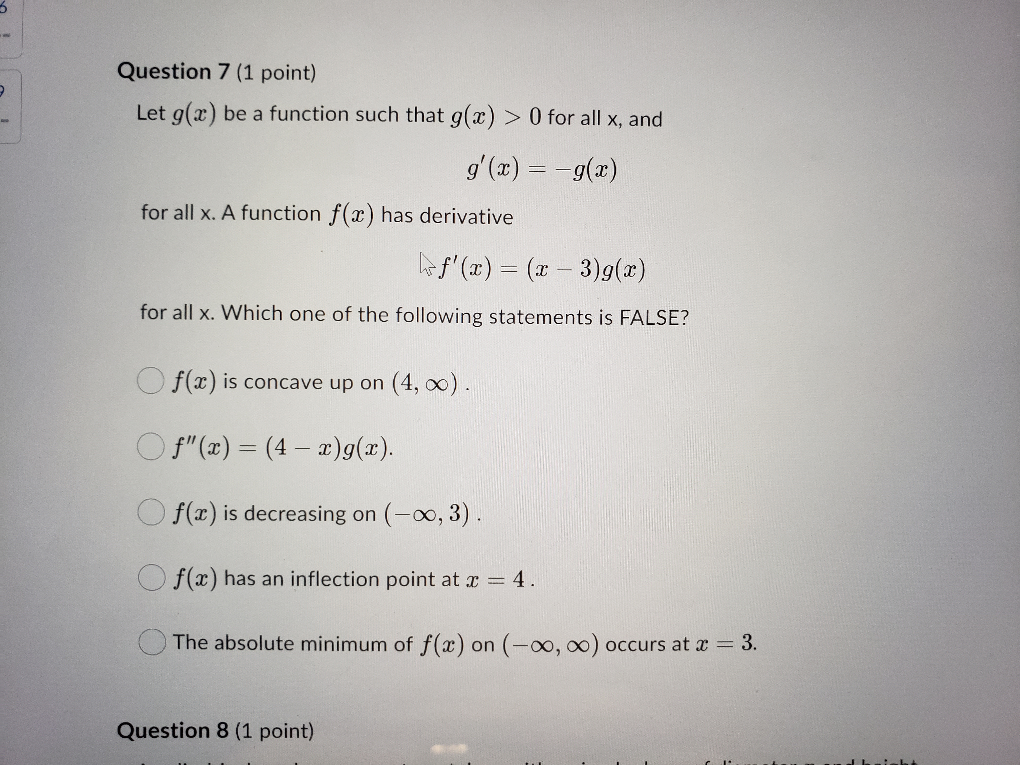 point) Let f(ac) = a3/5(x - 3). The inflection point(s) of f(a)