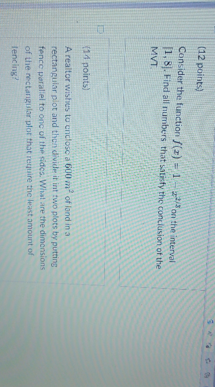 answer this 2 question please (12 points) Consider the function f(x) =