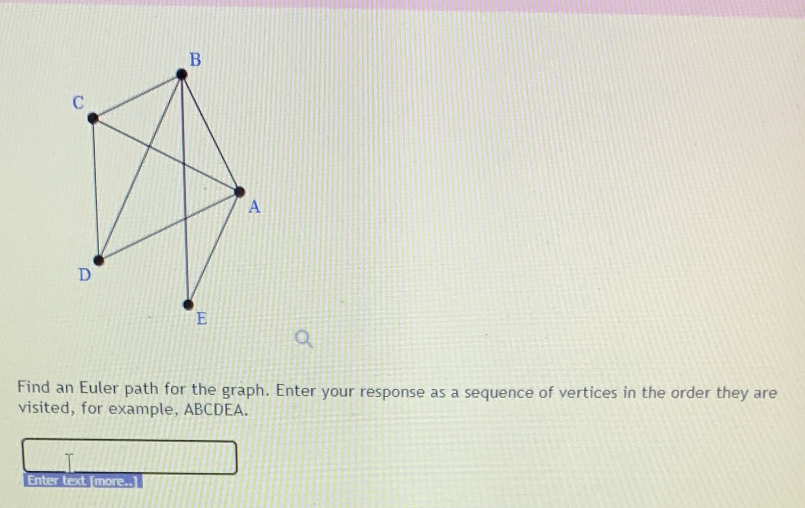 Find a Euler path for the graph. Enter your response as a