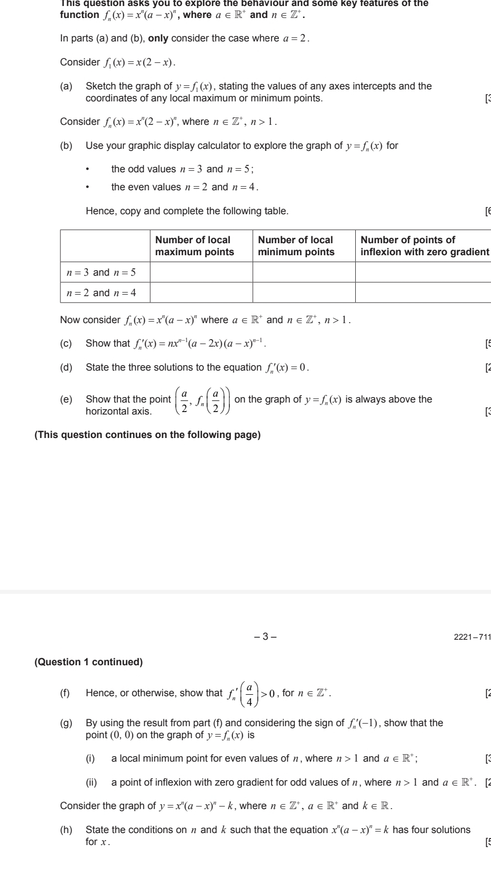 Advanced level Maths. Functions. Inls questlon asKs you to explore the nenawour