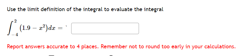 of the integral to evaluate the integral 5 [(32+5m)da:=\" 1 Report answers