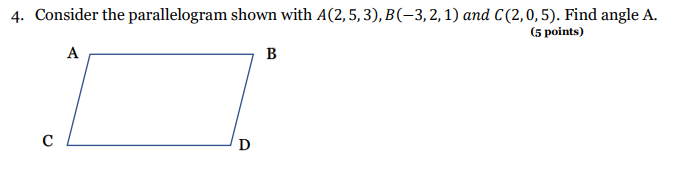 angle to the nearest degree between a = (2, 3,5)and b =