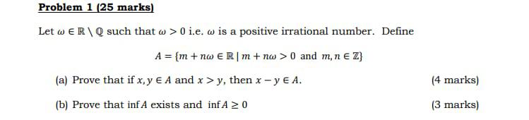 that w > 0 i.e. @ is a positive irrational number. Define