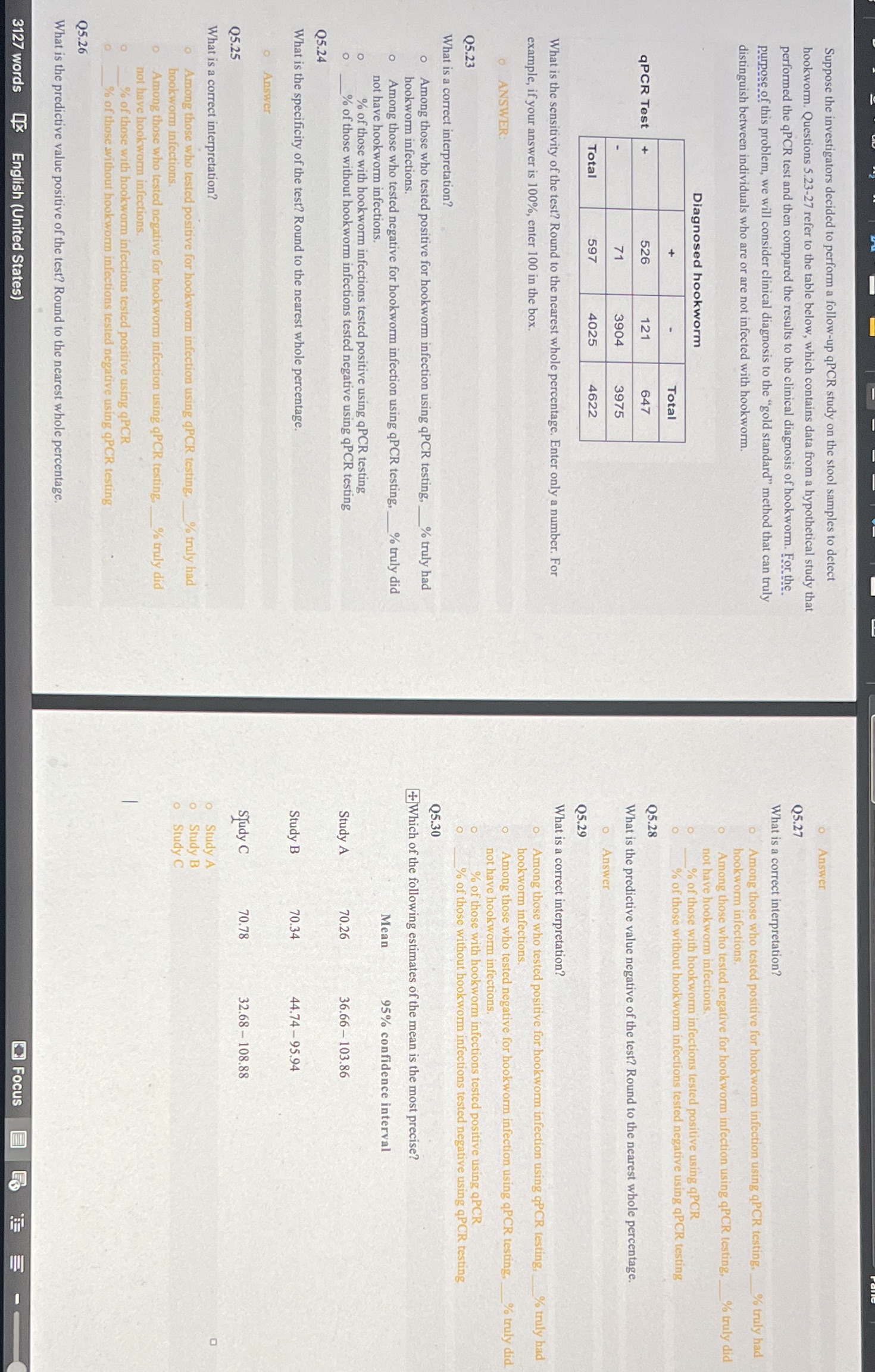 table below, which contains data from a hypothetical study that Pooled data