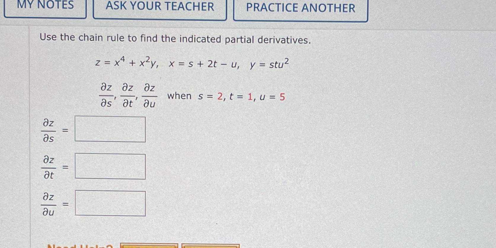MY NOTES ASK YOUR TEACHER PRACTICE ANOTHER Use the chain rule