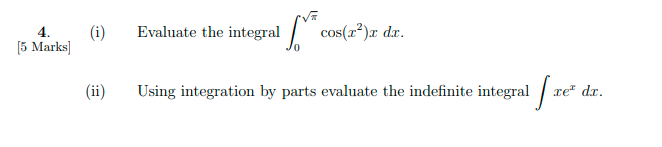 Using integration by parts evaluate the indefinite integral xel dr