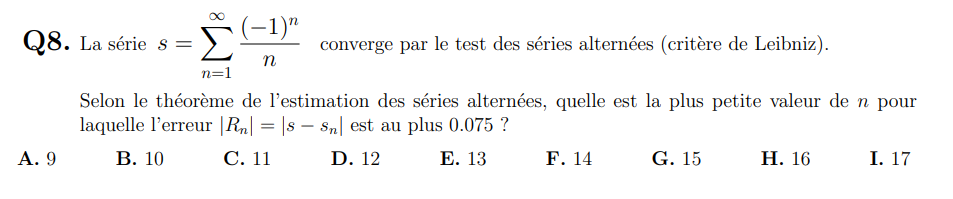 La Srie S converge par le test des sries alternes (critre de