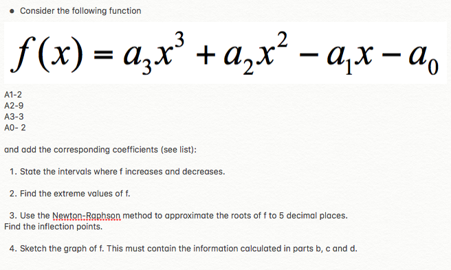 . Consider the following function f(x) =ax tax - ax-a A1-2