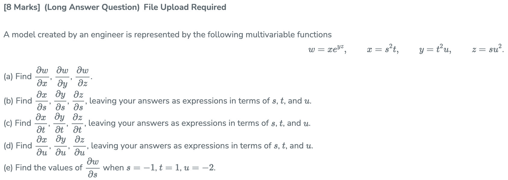  [8 Marks] (Long Answer Question) File Upload Required A model created