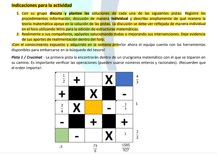 Indicaciones para la actividad I. Con grupo discuta y plantee Ias soluciOnes
