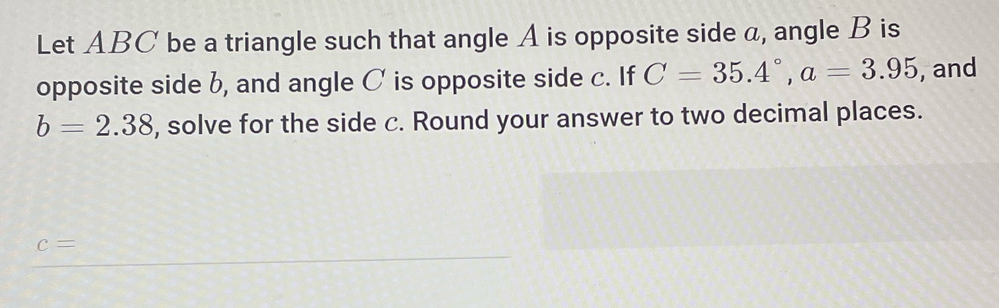  Let ABC be a triangle such that angle A is opposite
