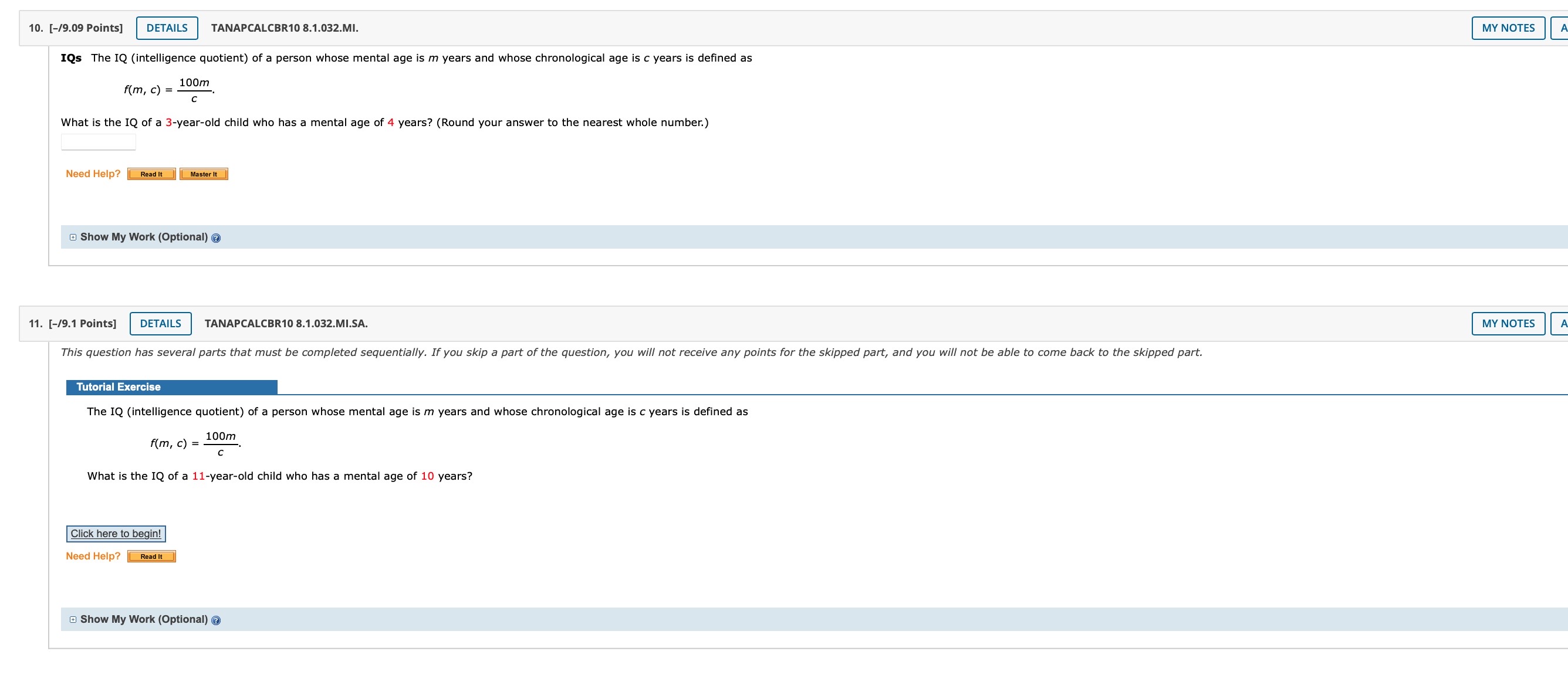 DETAILS TANAPCALCBR10 8.1.001.MI.SA. This question has several parts that must be completed