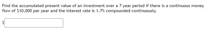 Find the producers surplus at the equilibrium quantity: Find the accumulated present
