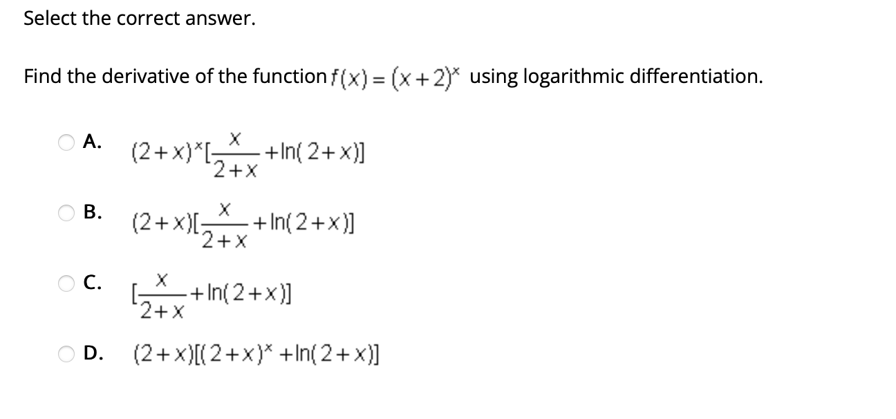 4 OD. 4-x In 4\fSelect the correct answer. Evaluate the integral fe