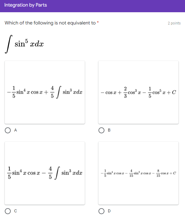 cos (7x) - - cos (-) + C 1 14 14 -sin