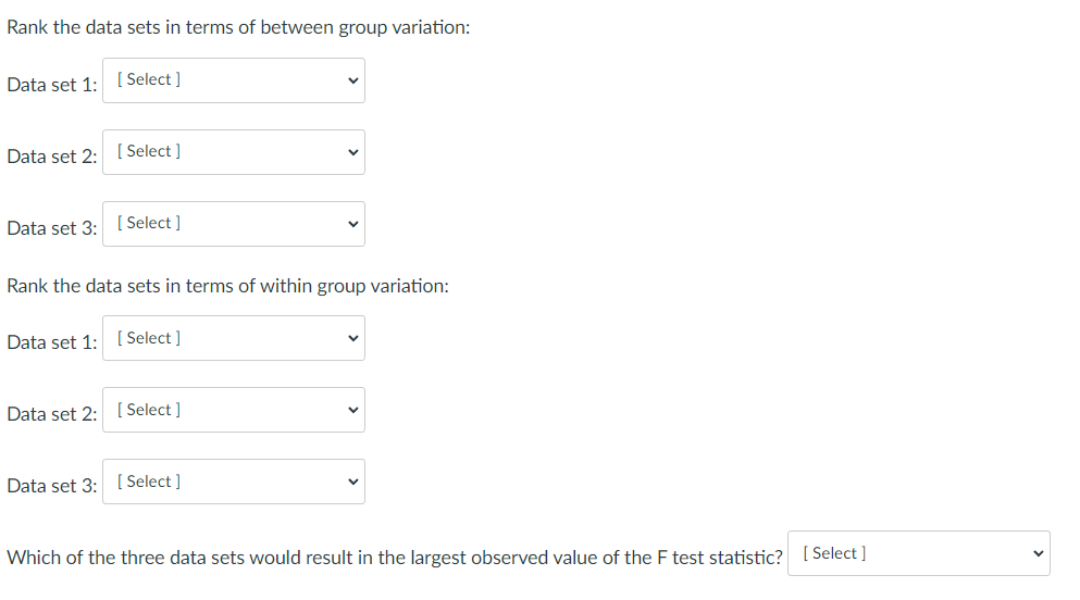 testing if there's a difference in mean outcomes between groups A, B,