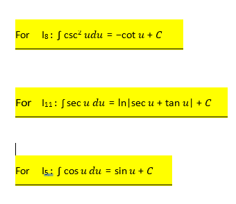 Integration by Substitution: Trigonometric Functions \fEvaluate the following integrals using Is -