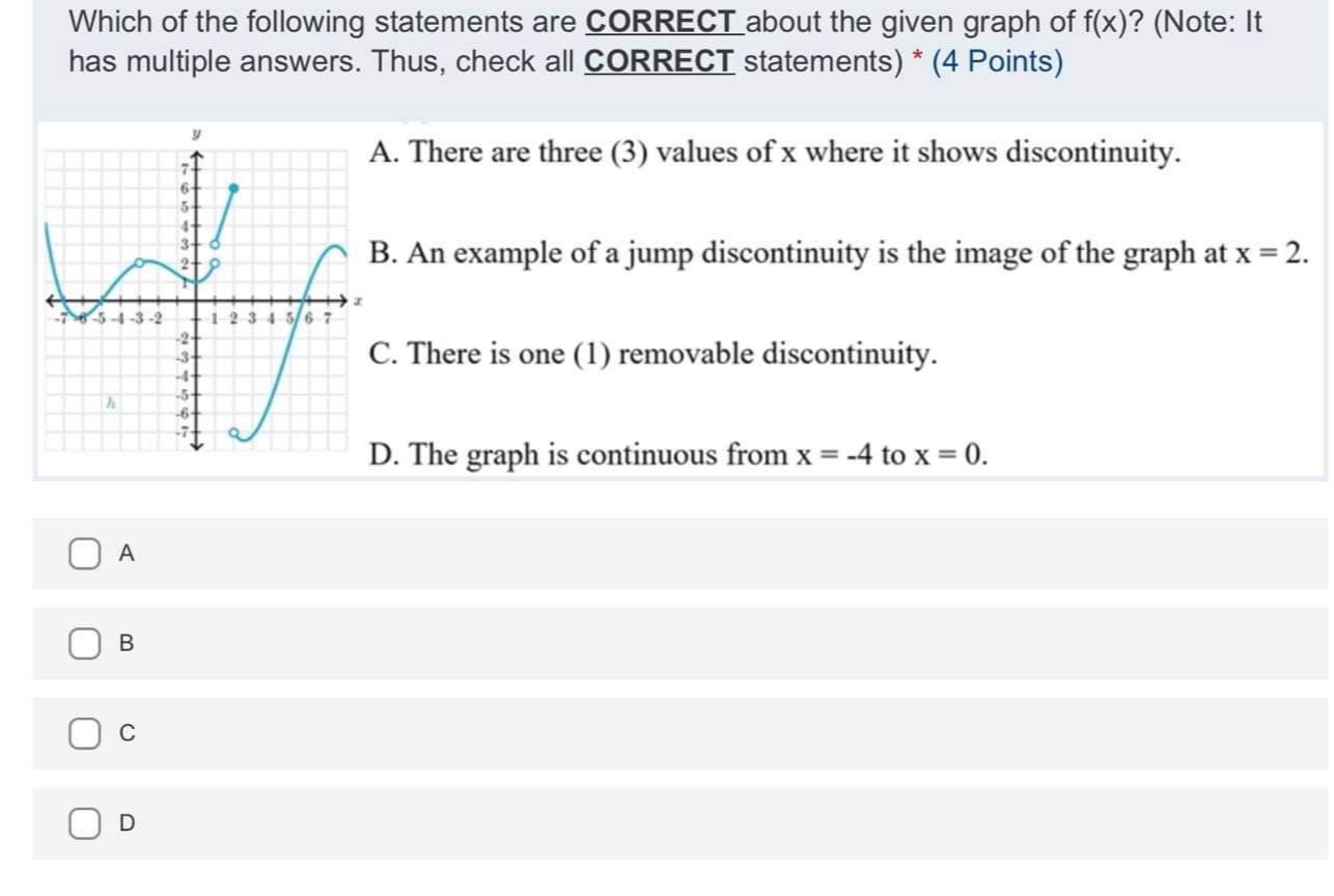 two or - co x - -5 C. lim f (x) =+