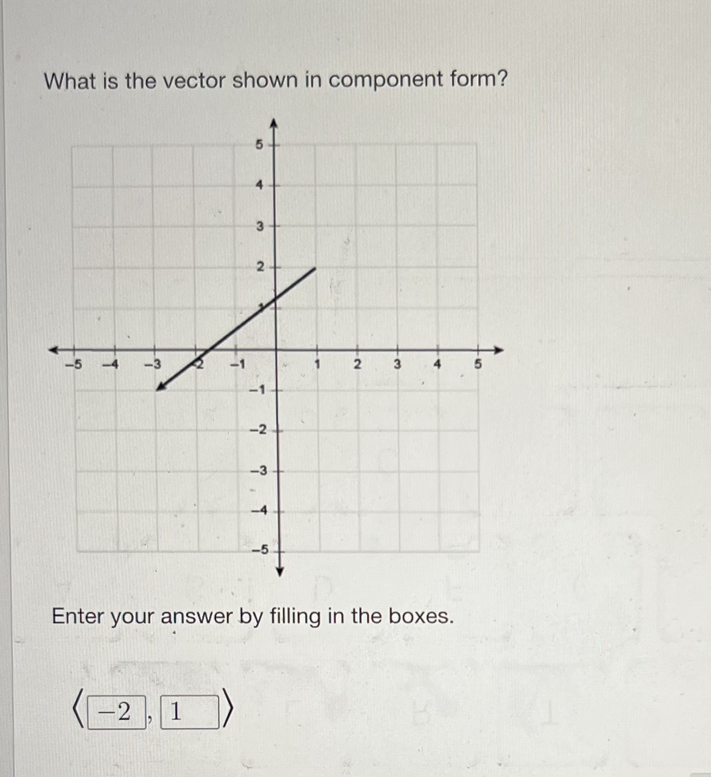 What is the vector shown in component form? 2 -2 -3