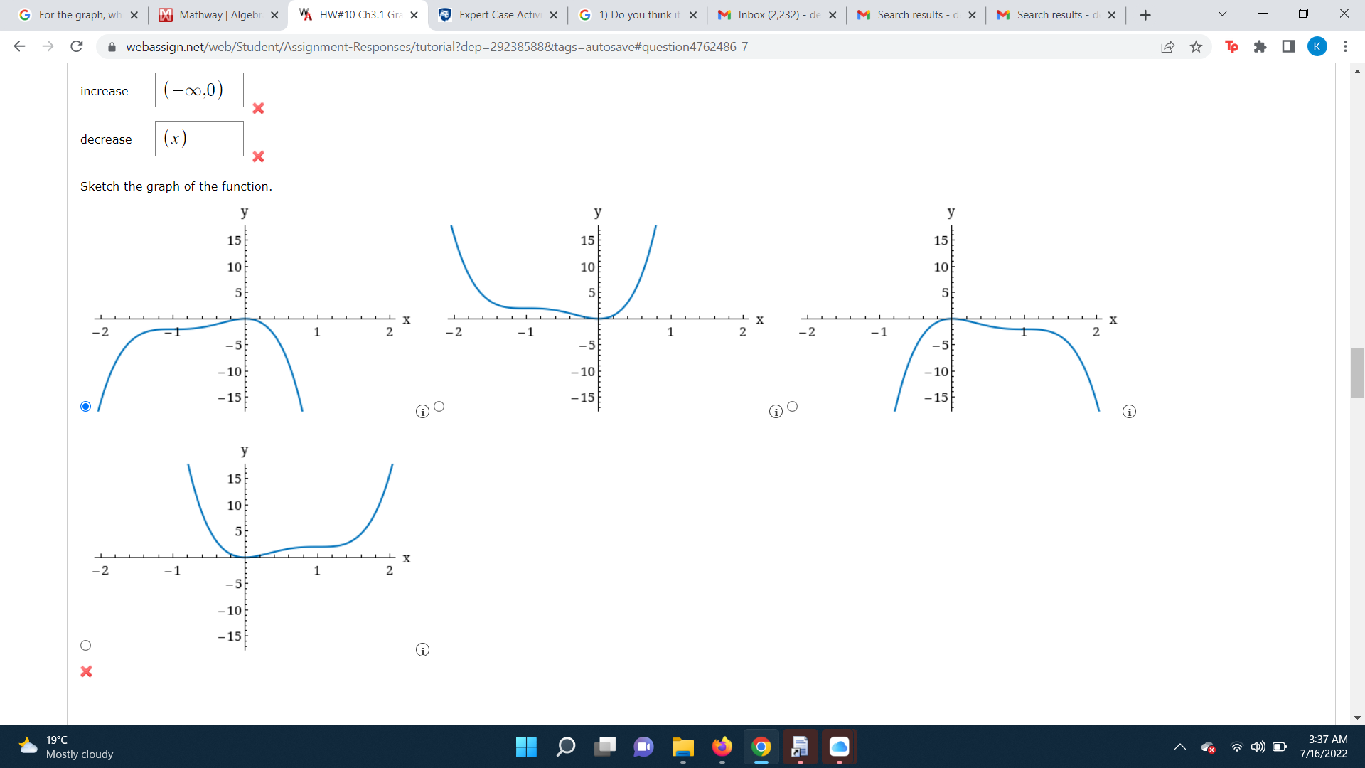 To I K Find all open intervals of increase and decrease. (Enter