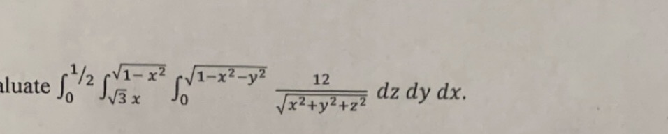 12 uate Jo dz dy dx.