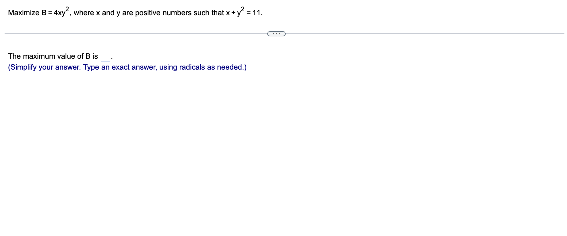 . . . X= y= (Simplify your answer. Type an exact answer,