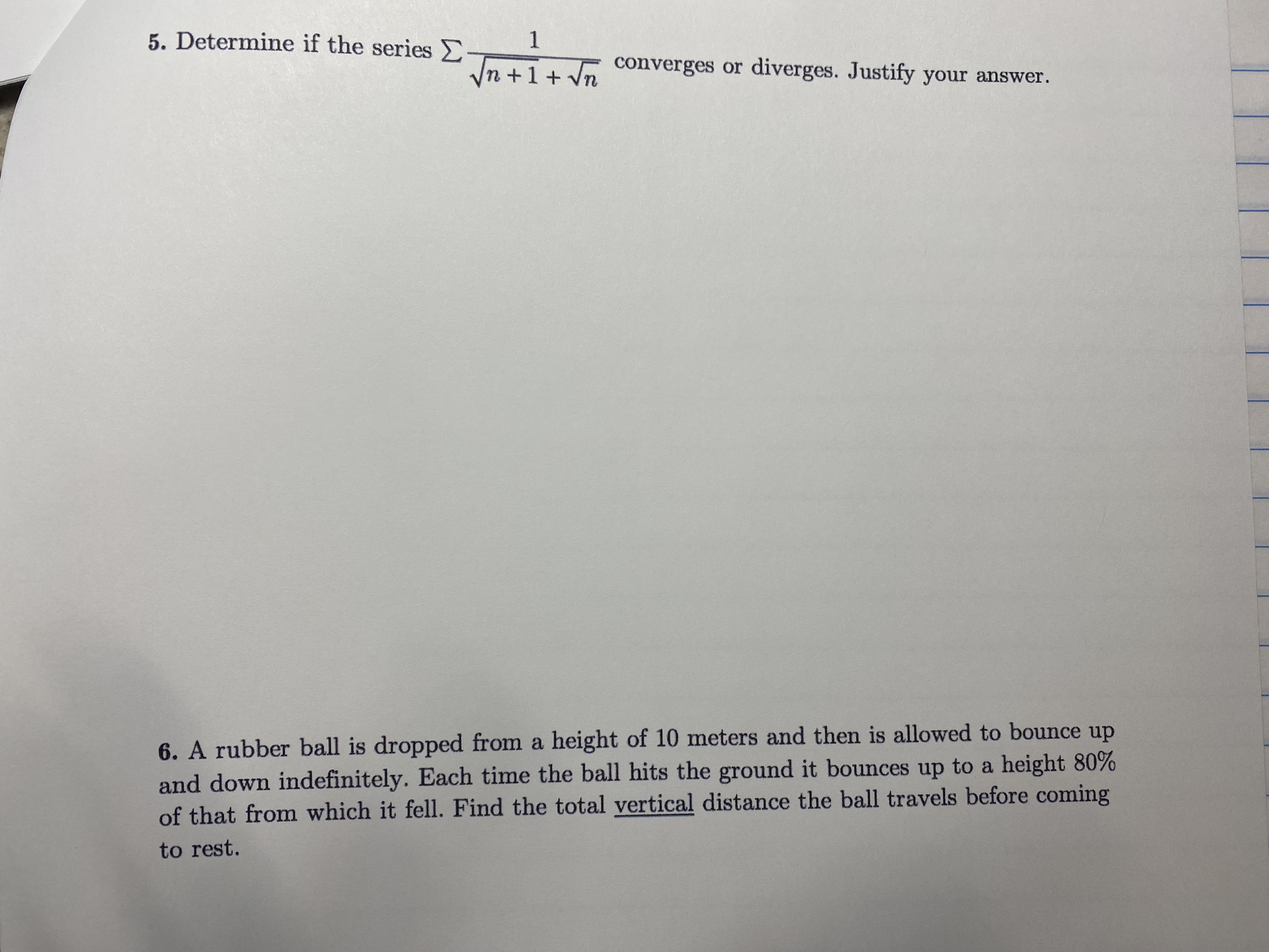 1) 3 72\f3. Determine if the series _ n sin (1) converges