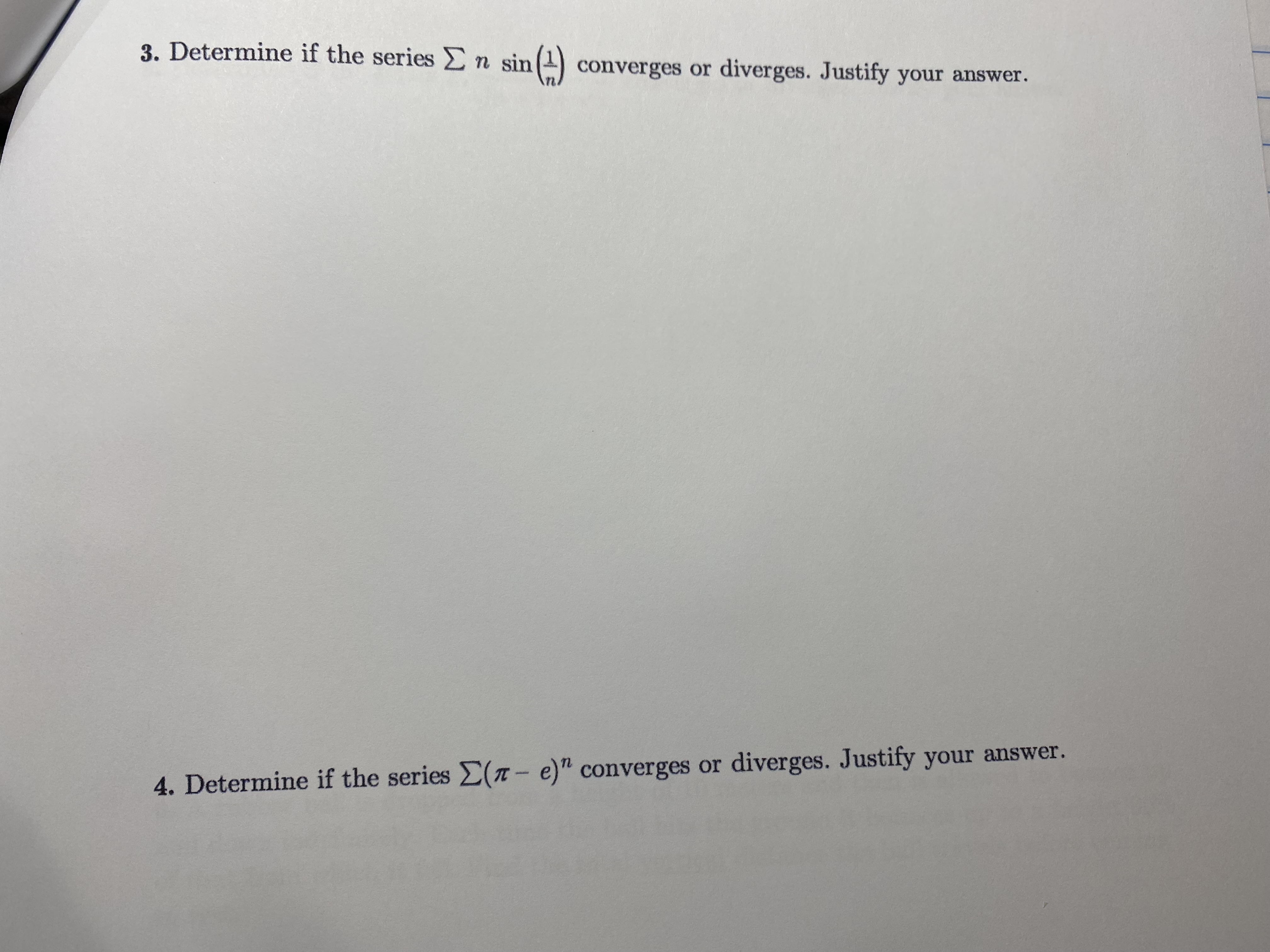 1 Vn+ 1 + un converges or diverges. Justify your answer. 6.