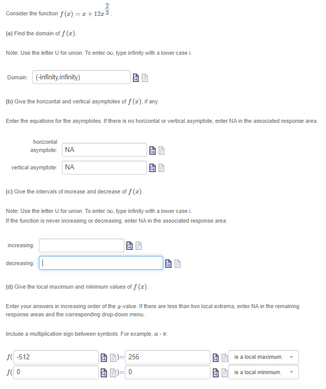Consider the function f (x) (a) Find the domain of f (z)