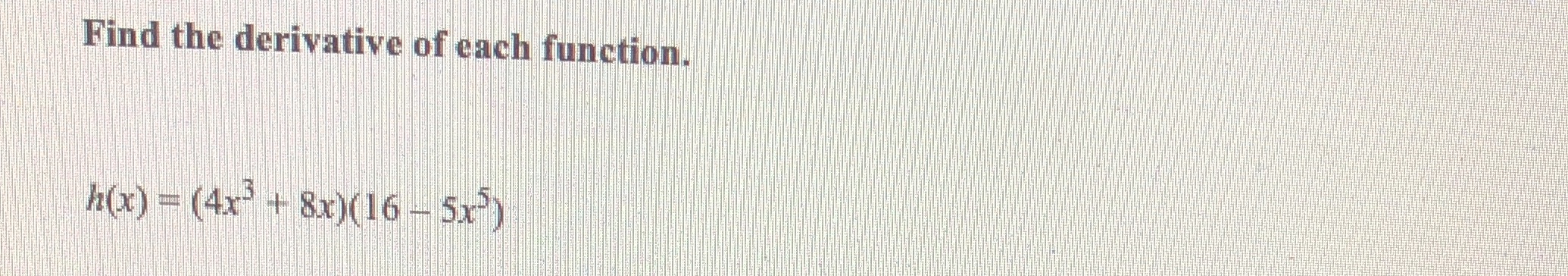 Find thc derivativg o