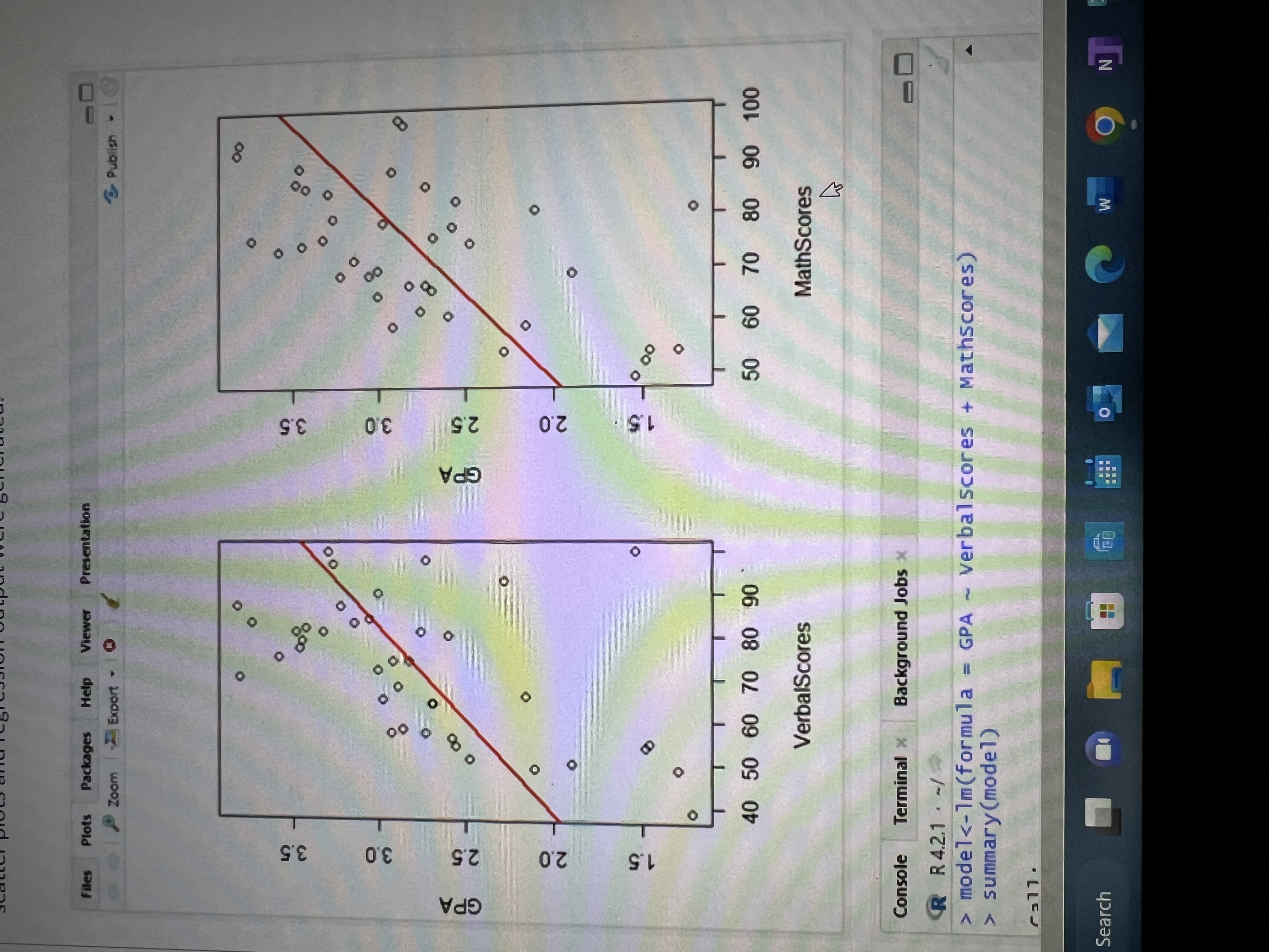 one college, a first order multiple regression model using these two independent