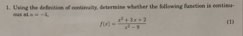 Please show work and explain your solution. 1. Using the definition of
