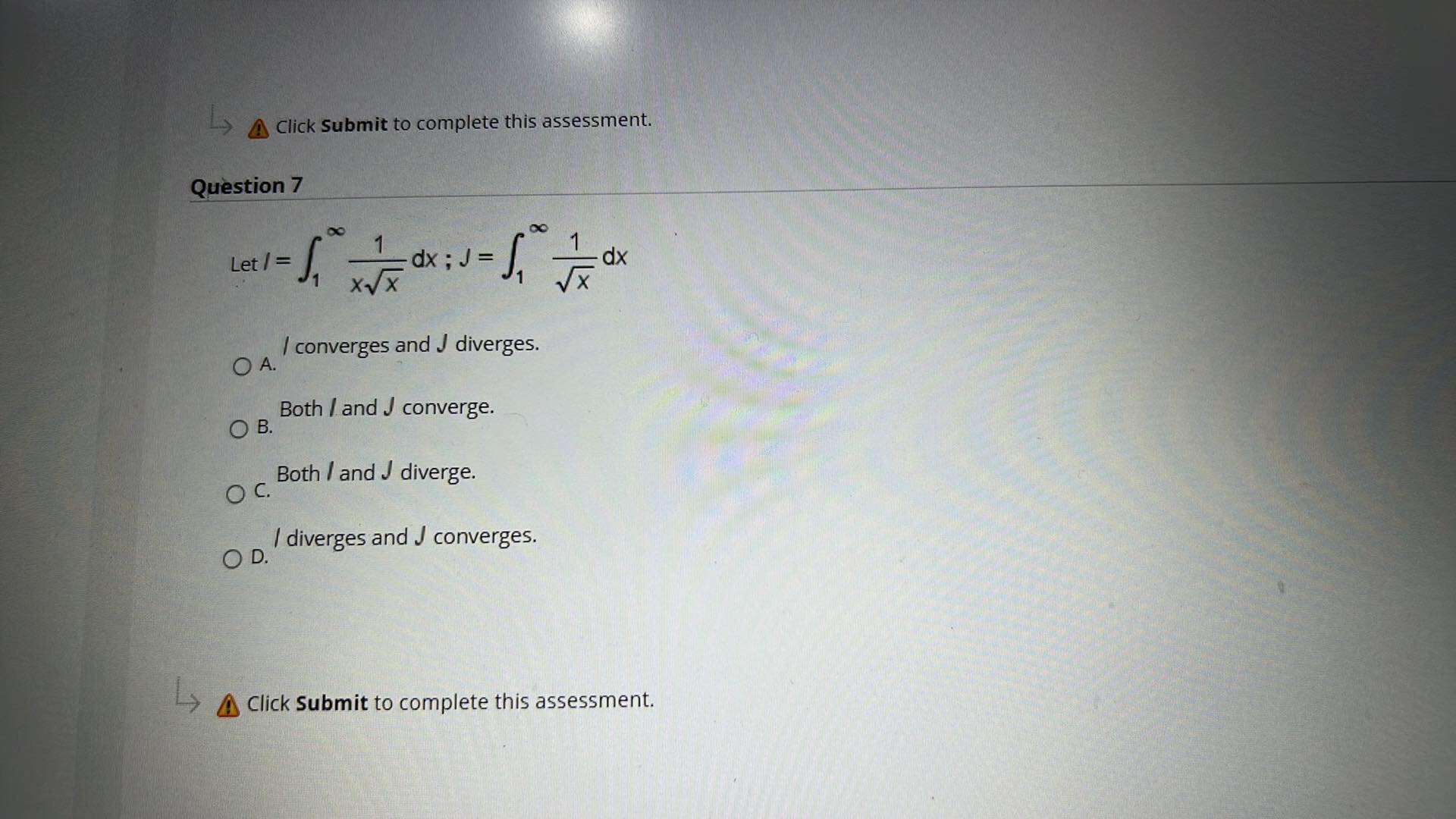 = dx ; J = dx xVX O A. / converges and