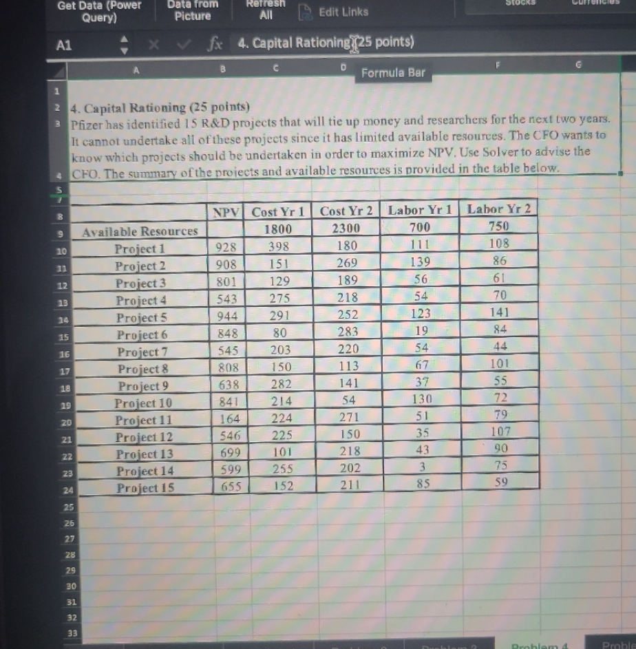 please show excel formulas Get Data (Power Data from Refresh Query) Picture