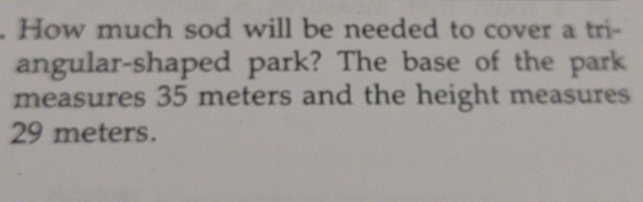 can u please help me slove this problem How much sod will