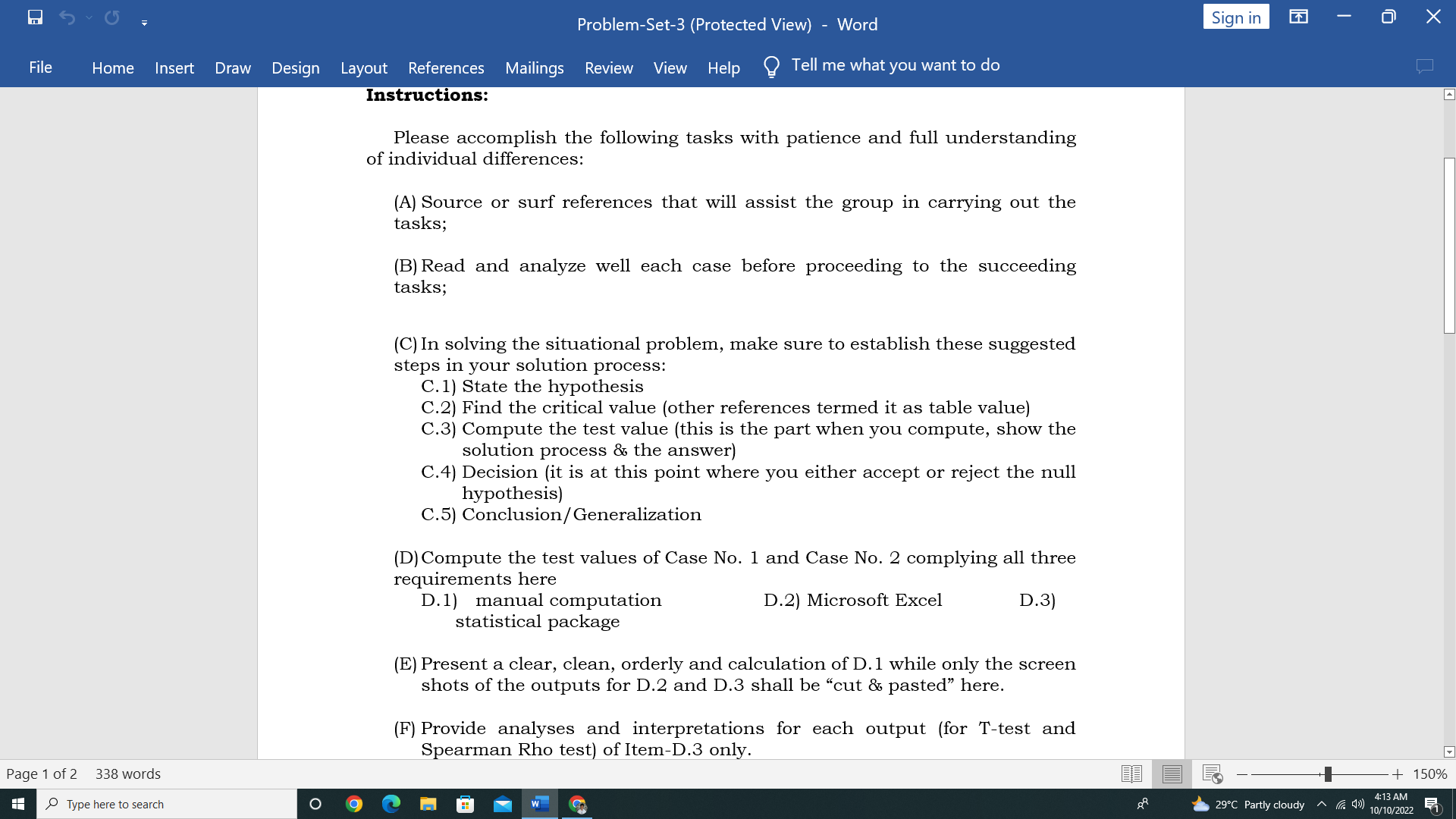 Data Set: CASE N01 1: Two groups were given a speed reading