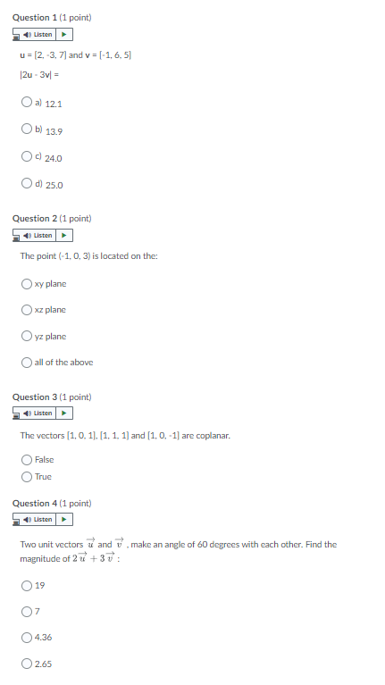 please answer the questions below thanks, no explanation needed Question 1 (1