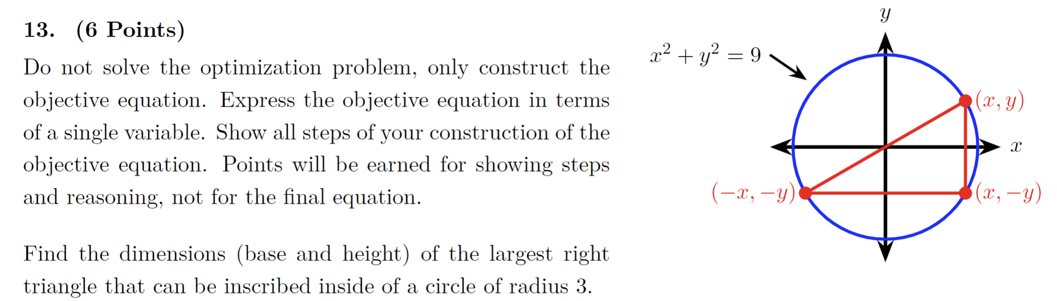 the objective equation. Express the objective equation in terms of a single