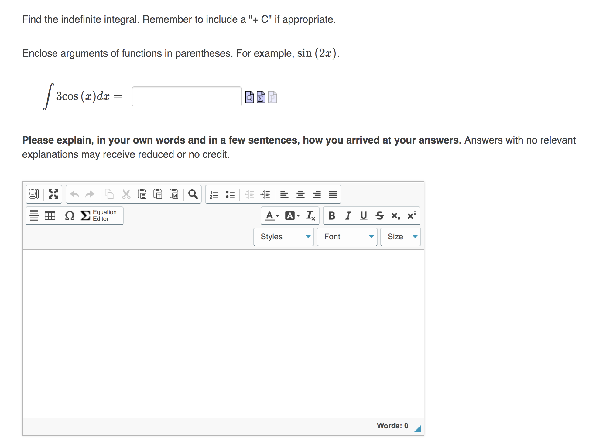 appropriate. Enclose arguments of functions in parentheses. For example, sin (2x). 3cos