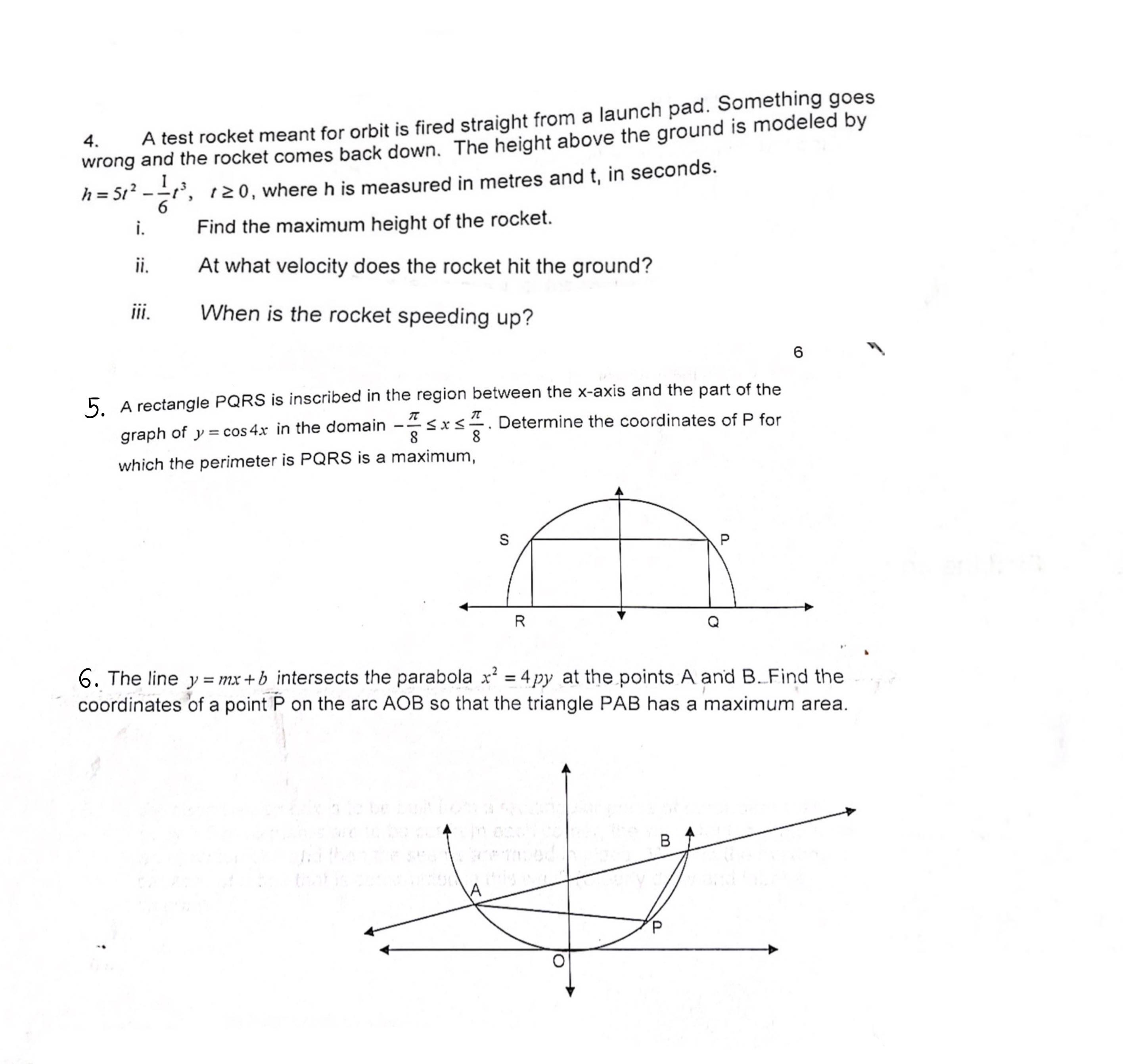 Answer 4, 5 and 6 4. A test rocket meant for orbit