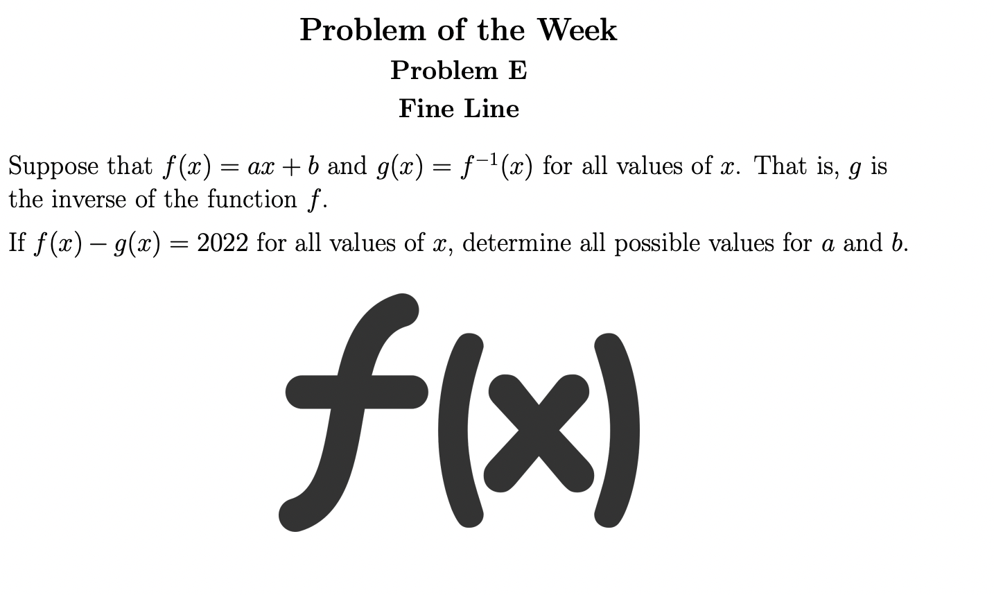 of 35. That is, g is the inverse of the function f.
