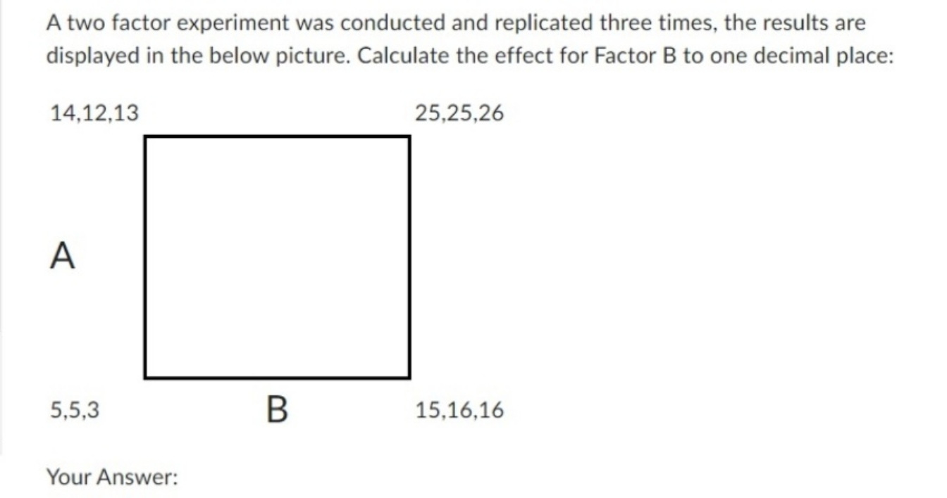 Please help with the calculations and answers A two factor experiment was