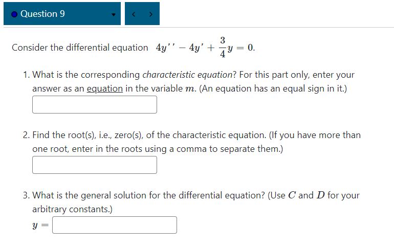 + 13; = II}. 1. What is the corresponding characteristic equation? For