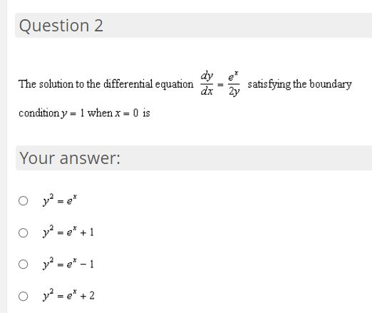 dy dx = ()+ 1)(x'+ 1)? Your answer: O y = Co