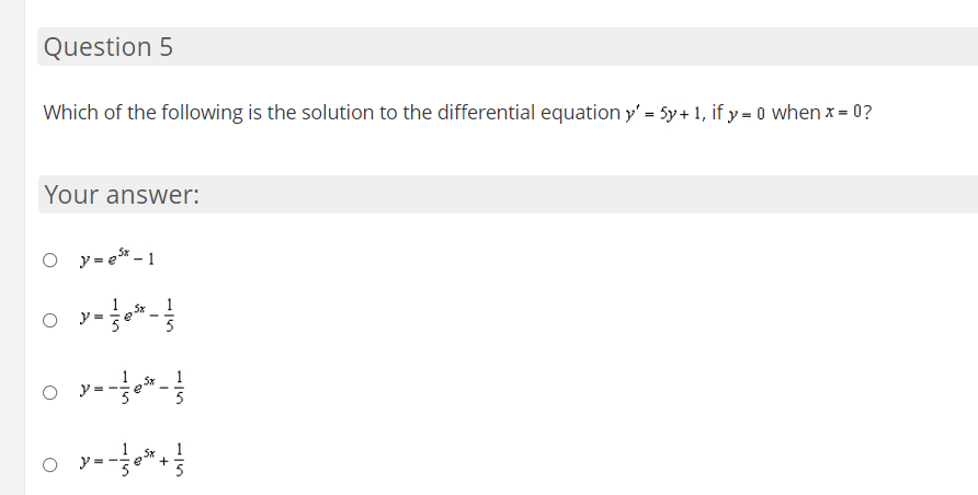 of the following is the solution to the differential equation y\" =