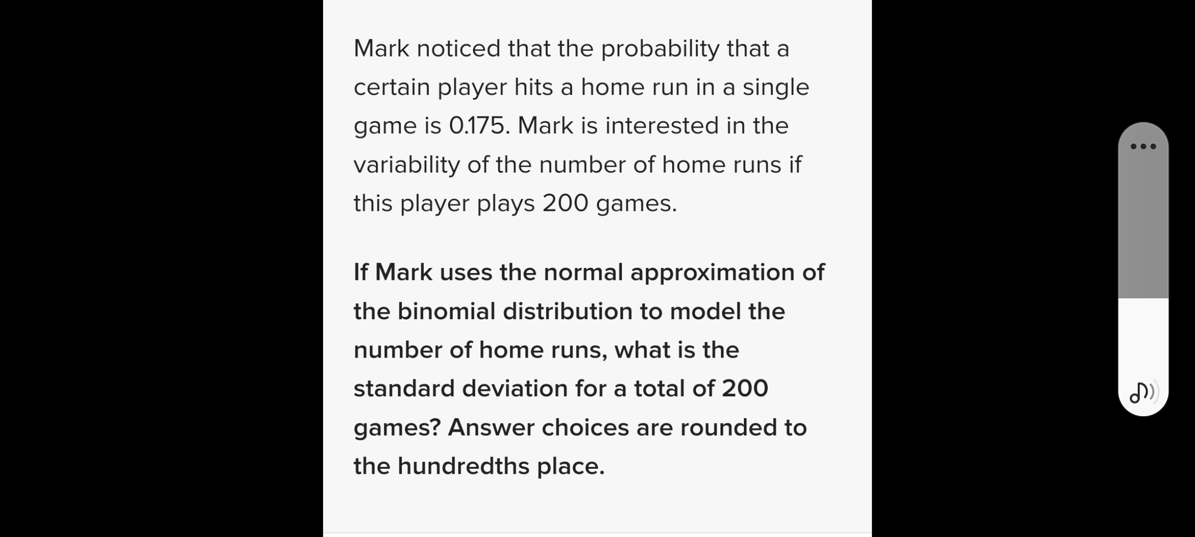  Mark noticed that the probability that a certain player hits a