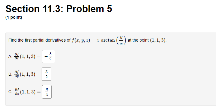 Calculus 3 :Highlight the final answer please ! Section 11.3: Problem 5