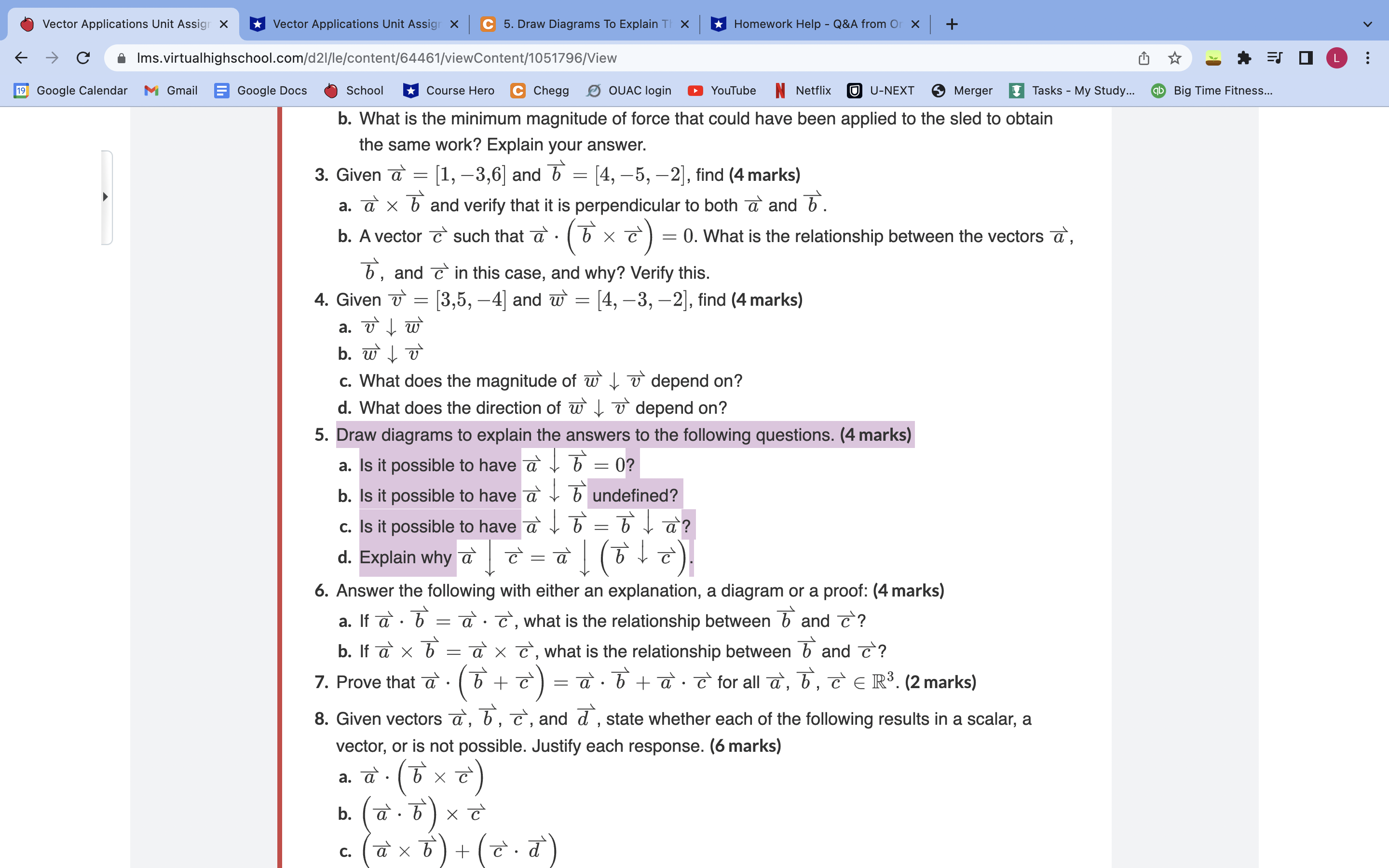  Vector Applications Unit Assigr X Vector Applications Unit Assigr X C
